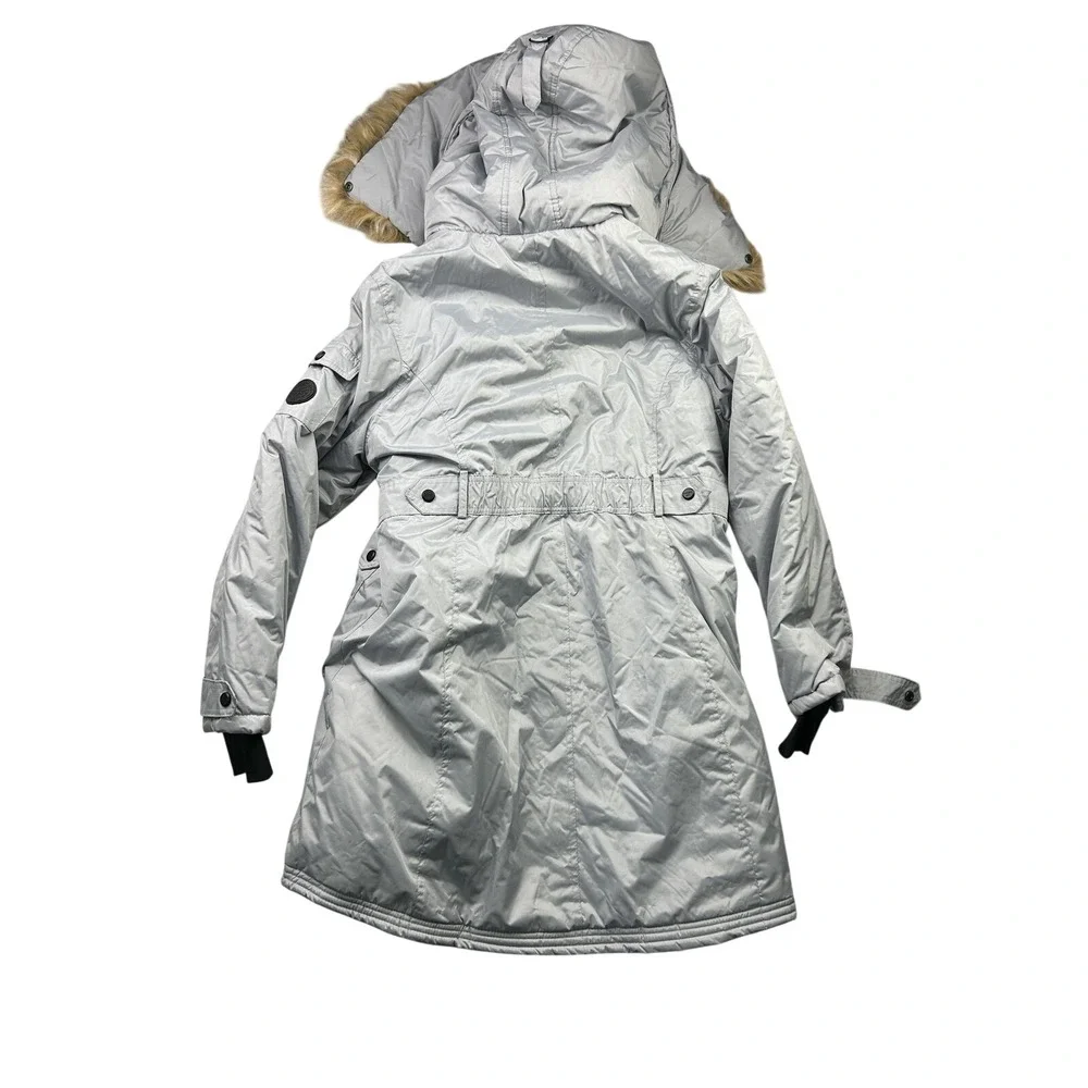 Madden Girl Removable Faux Fur Parka XL Gray Heavy Winter Coat Gorpcore Snow